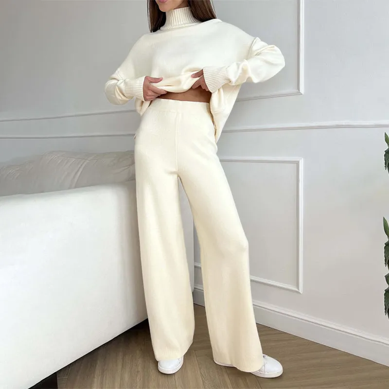 2-Piece Warm Turtleneck and Pants Set Tracksuit