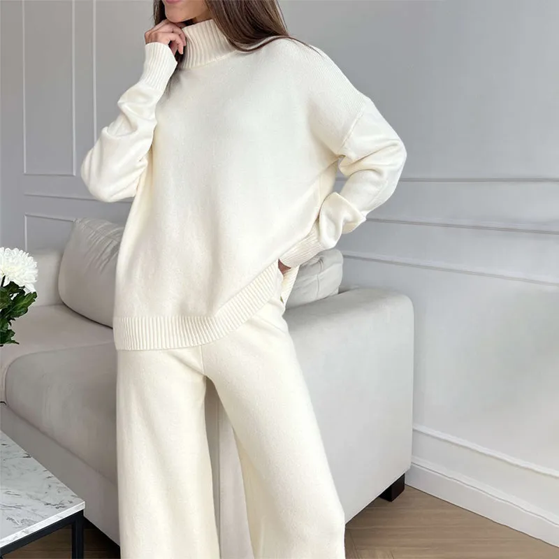 2-Piece Warm Turtleneck and Pants Set Tracksuit