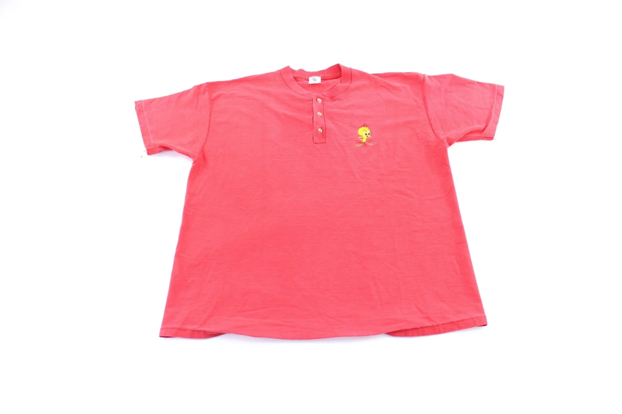 90's Tweety Embroidered Henley T-Shirt