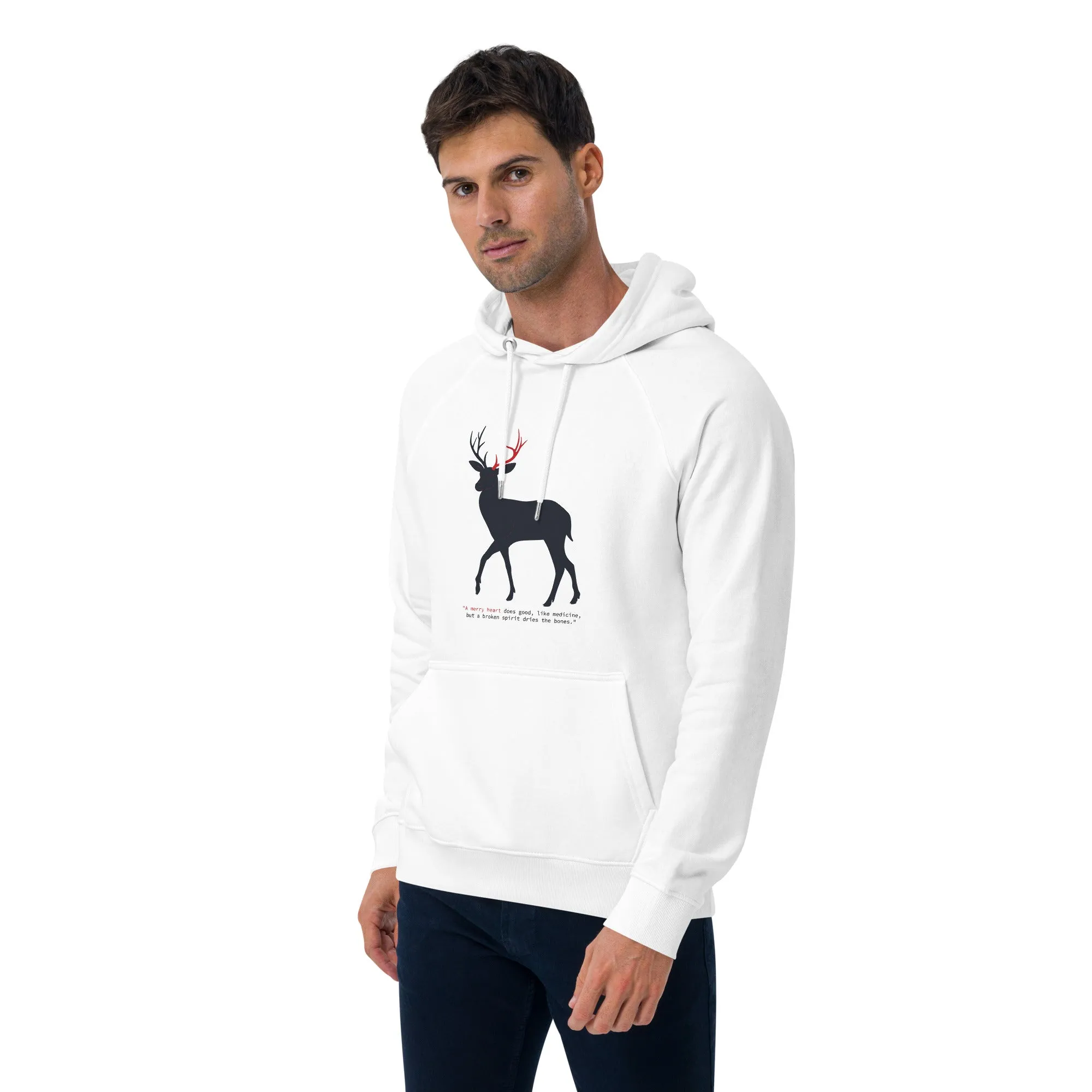 A Merry Heart Graphic Men Eco Raglan Hoodie