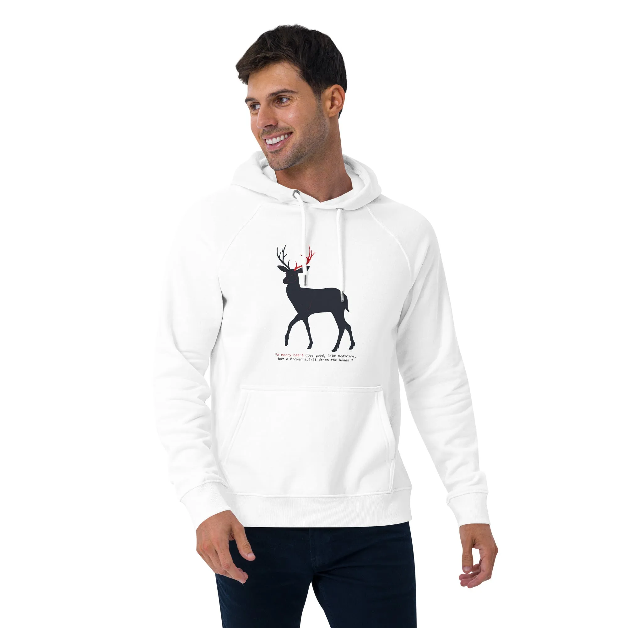 A Merry Heart Graphic Men Eco Raglan Hoodie