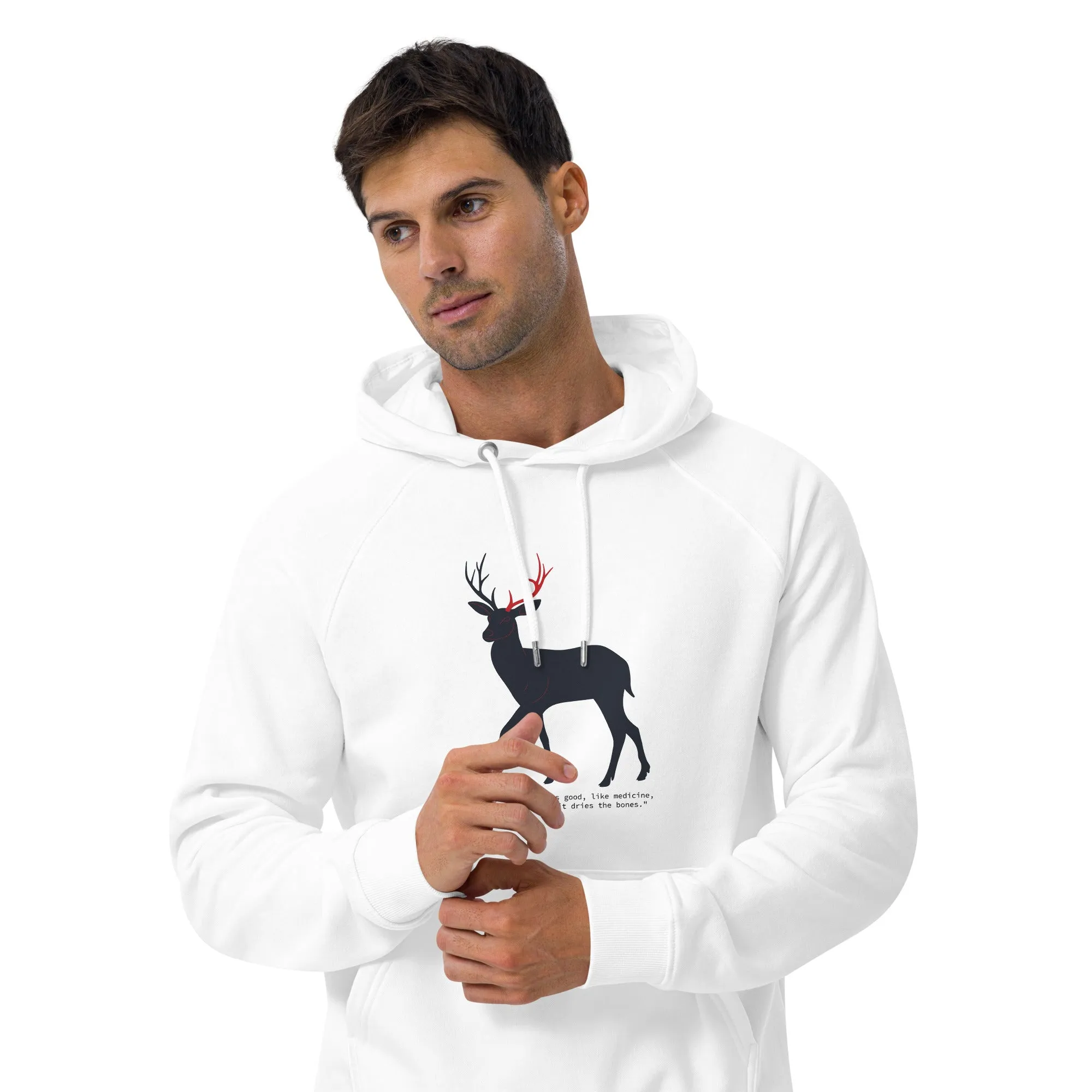 A Merry Heart Graphic Men Eco Raglan Hoodie