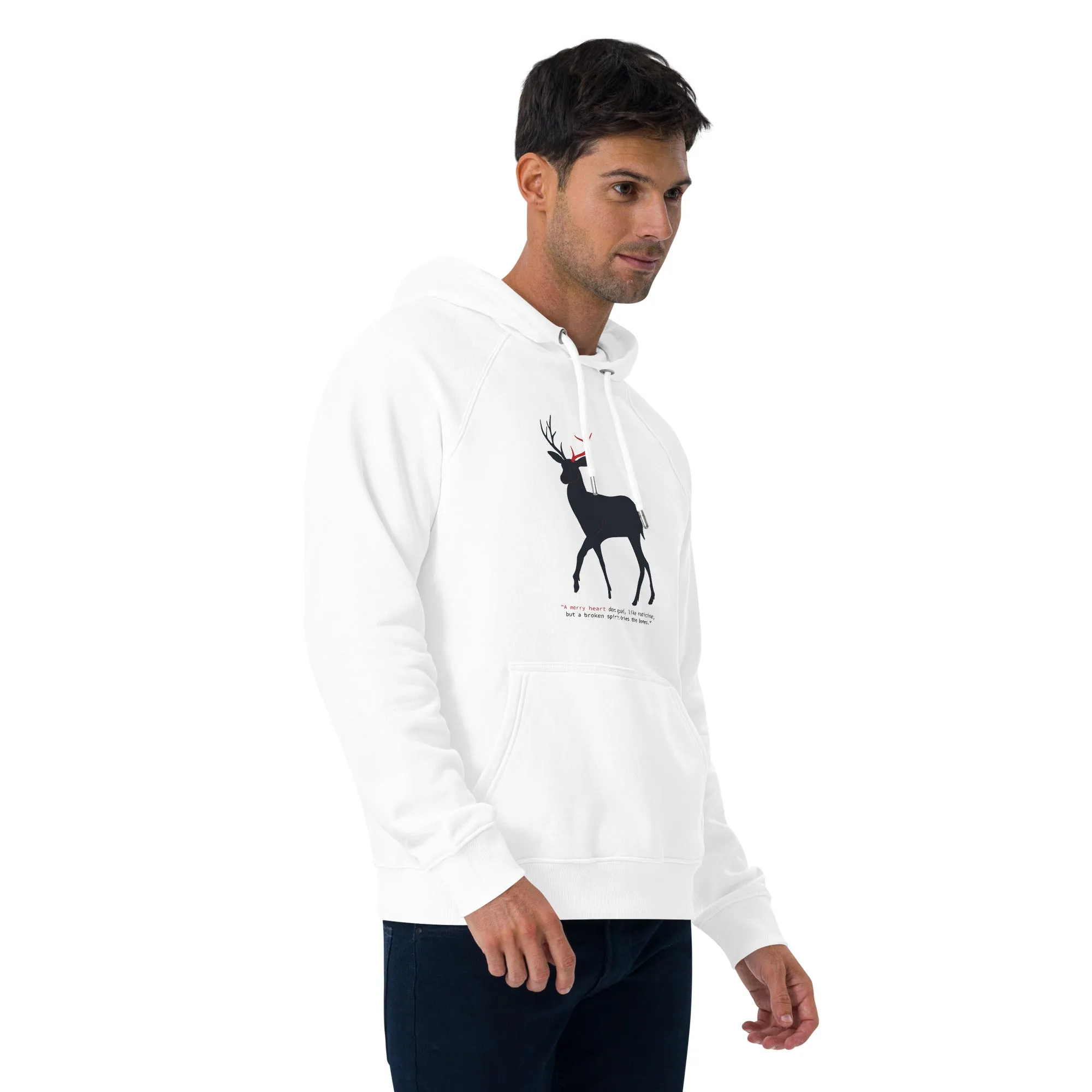 A Merry Heart Graphic Men Eco Raglan Hoodie