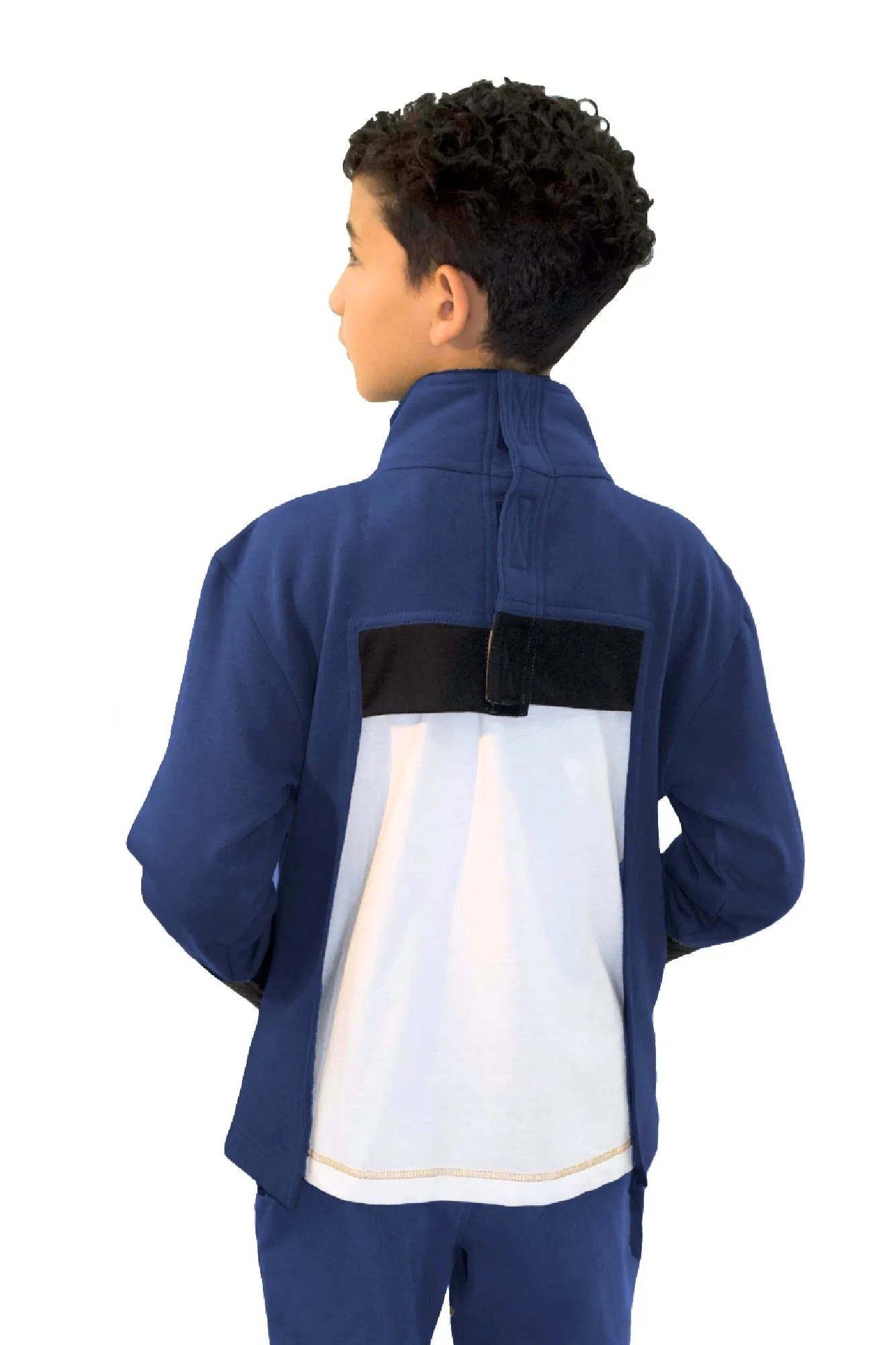 Adaptive Kids Jacket: Front Zipper, Back Flip-Flap Velcro, Easy-Undressing Sleeves