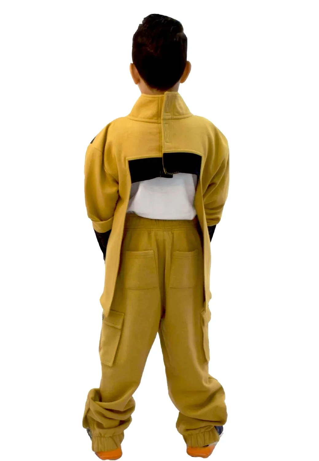 Adaptive Kids Jacket: Front Zipper, Back Flip-Flap Velcro, Easy-Undressing Sleeves