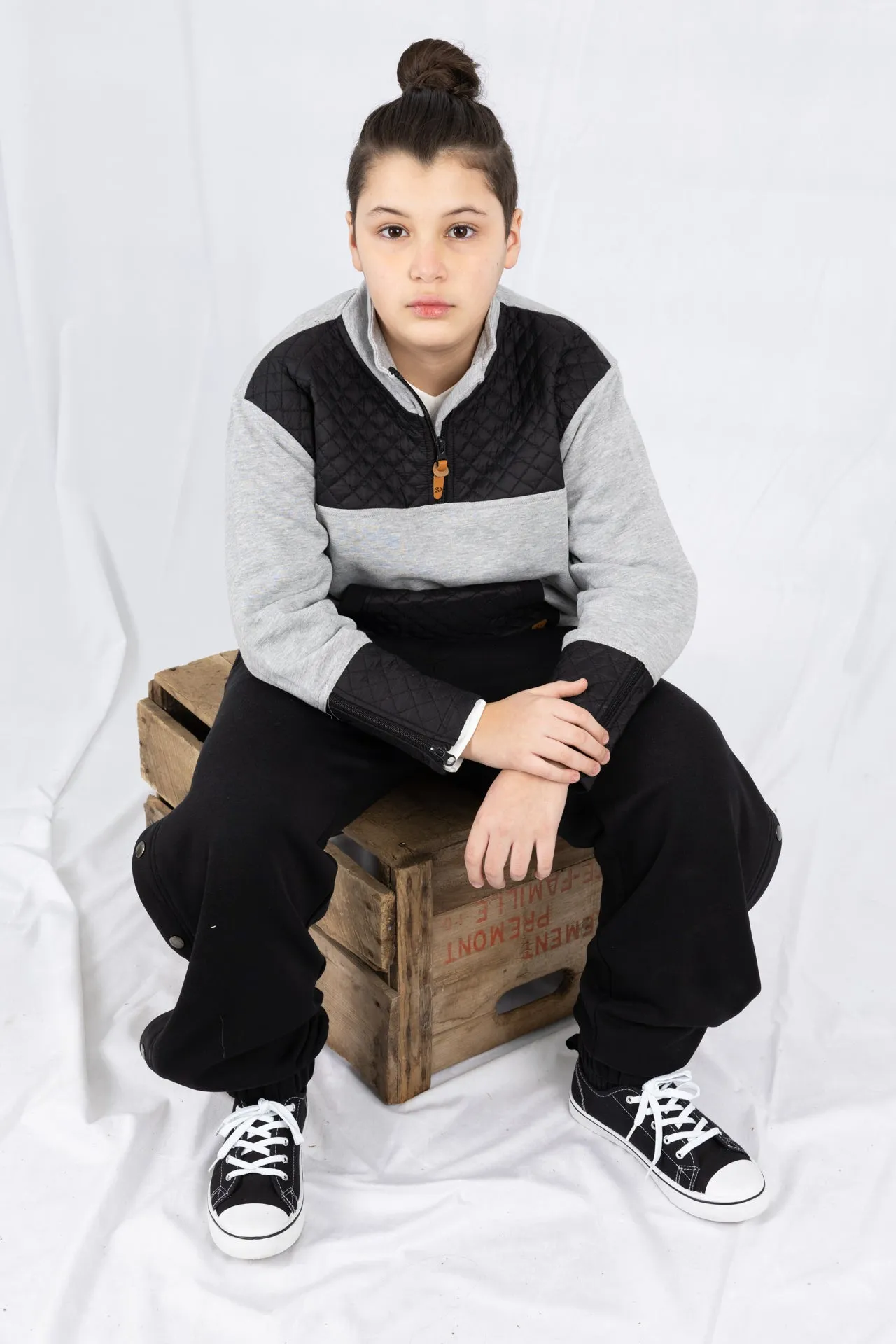 Adaptive Kids Unisex Sweatshirt: Front Zipper and Easy-Undressing Sleeves