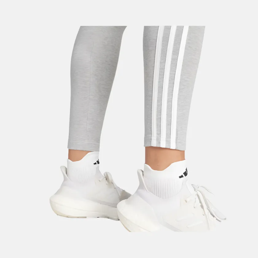 Adidas 3 Stripes Women's Tights -Medium Grey Heather/White