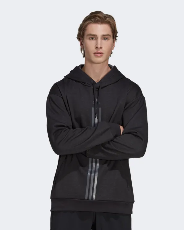 Adidas Alpha-Length Fleece  Men Training Hoody Black Hy1027