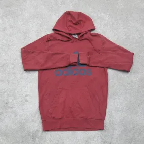 Adidas Men Hooded Sweatshirt Long Sleeve Drawstring Kangaroo Pocket Maroon SZ S