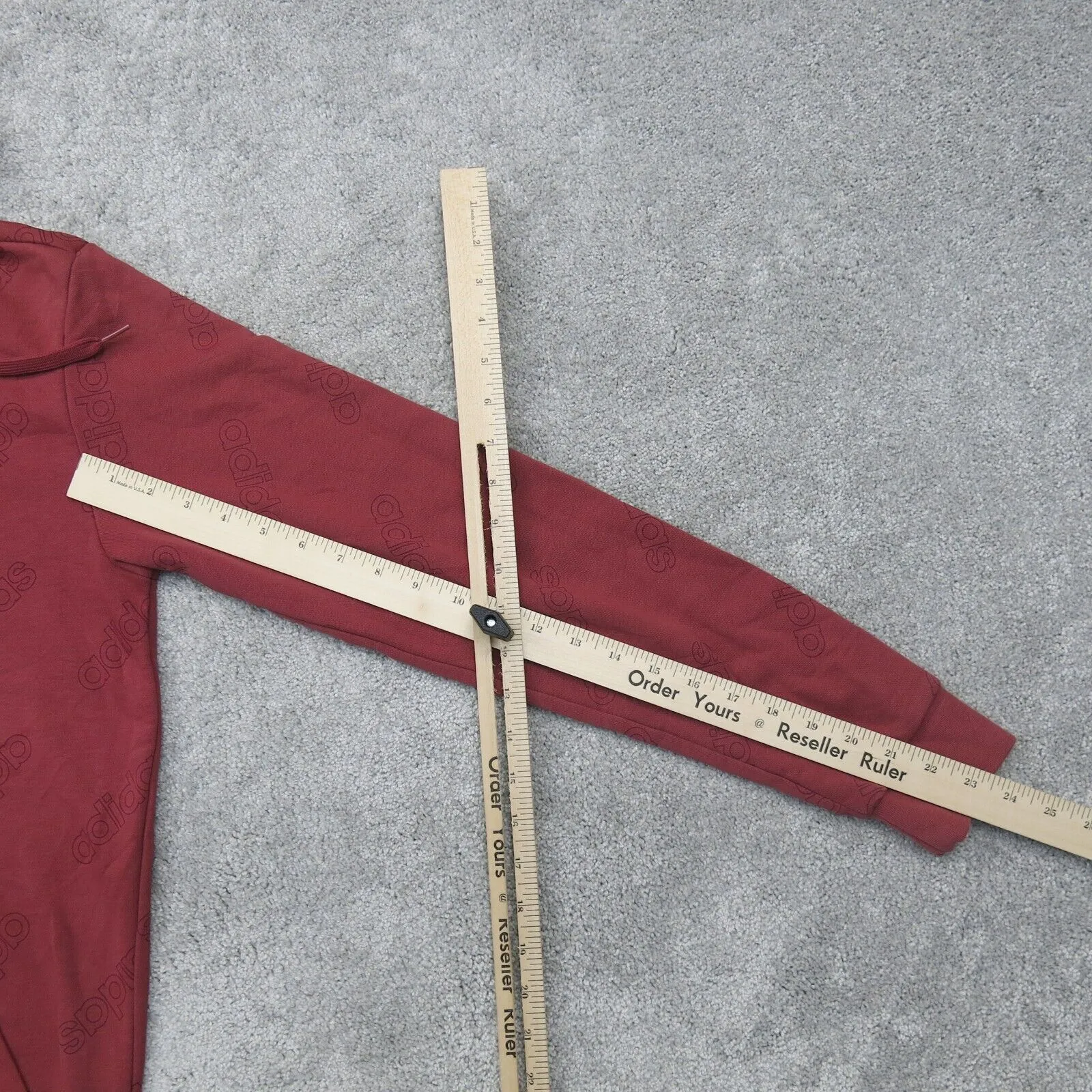 Adidas Men Hooded Sweatshirt Long Sleeve Drawstring Kangaroo Pocket Maroon SZ S