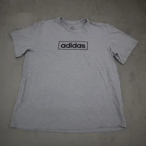 Adidas Men's Crew Neck Sports Logo T-Shirt Short Sleeves Solid Gray Size 2XL