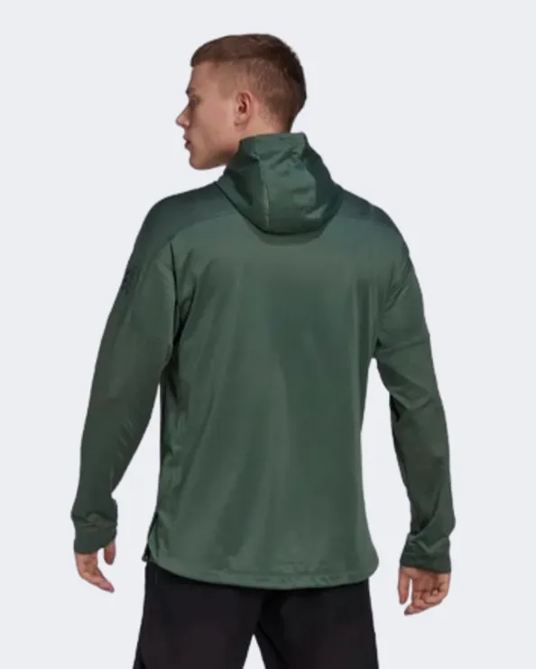 Adidas Workout Warm Full-Zip Men Training Hoody Green Oxide Hl8778