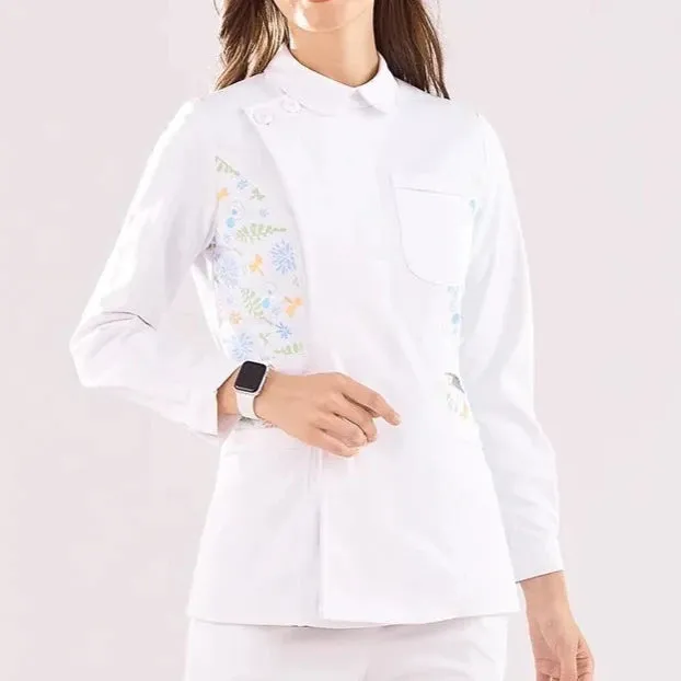 AL-39 Nurse Scrubs Healthcare Tunic White Women Pet Vet Beautician Work Uniform Style Nursing Robe