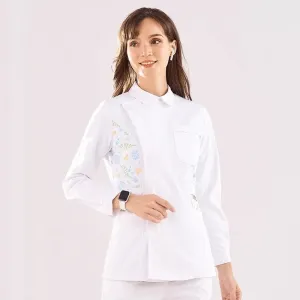 AL-39 Nurse Scrubs Healthcare Tunic White Women Pet Vet Beautician Work Uniform Style Nursing Robe