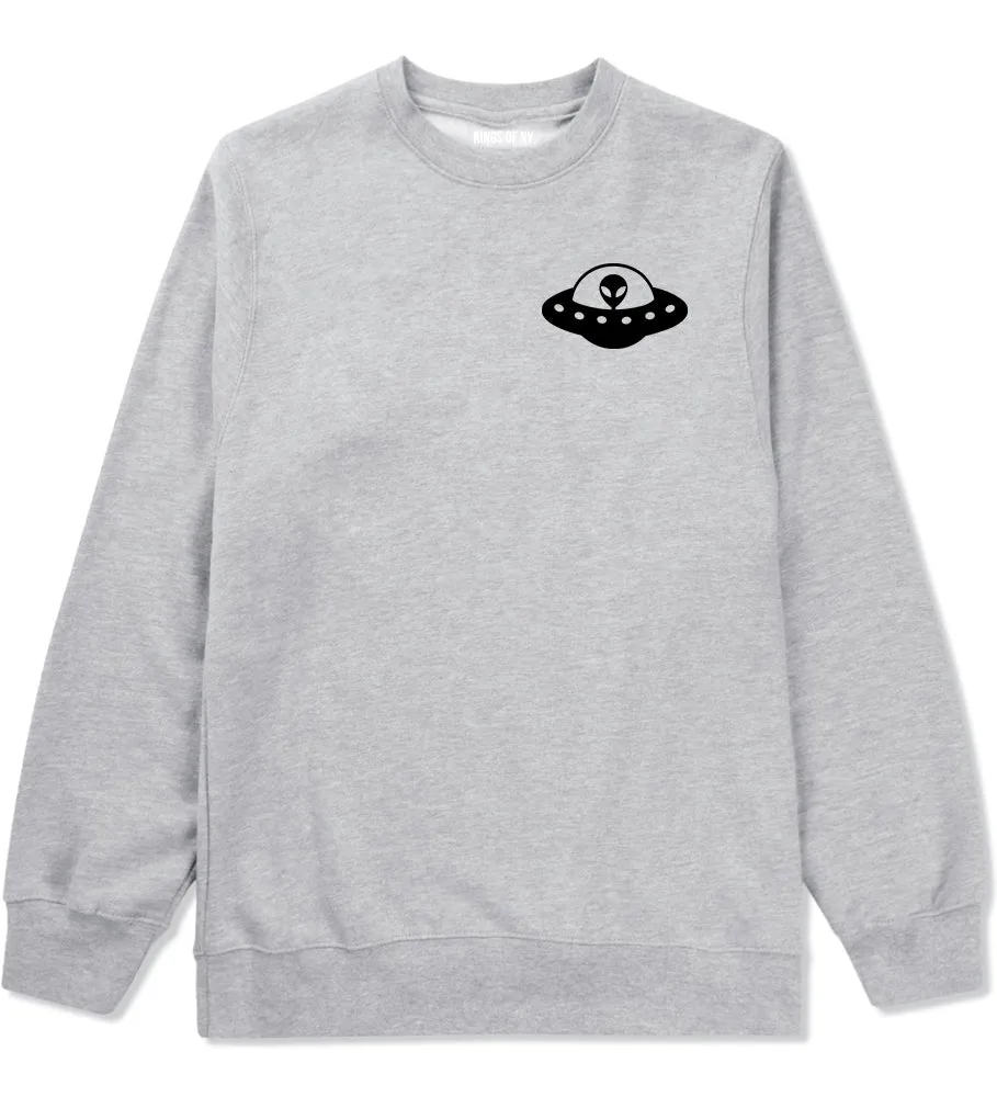 Alien Spaceship Chest Mens Crewneck Sweatshirt