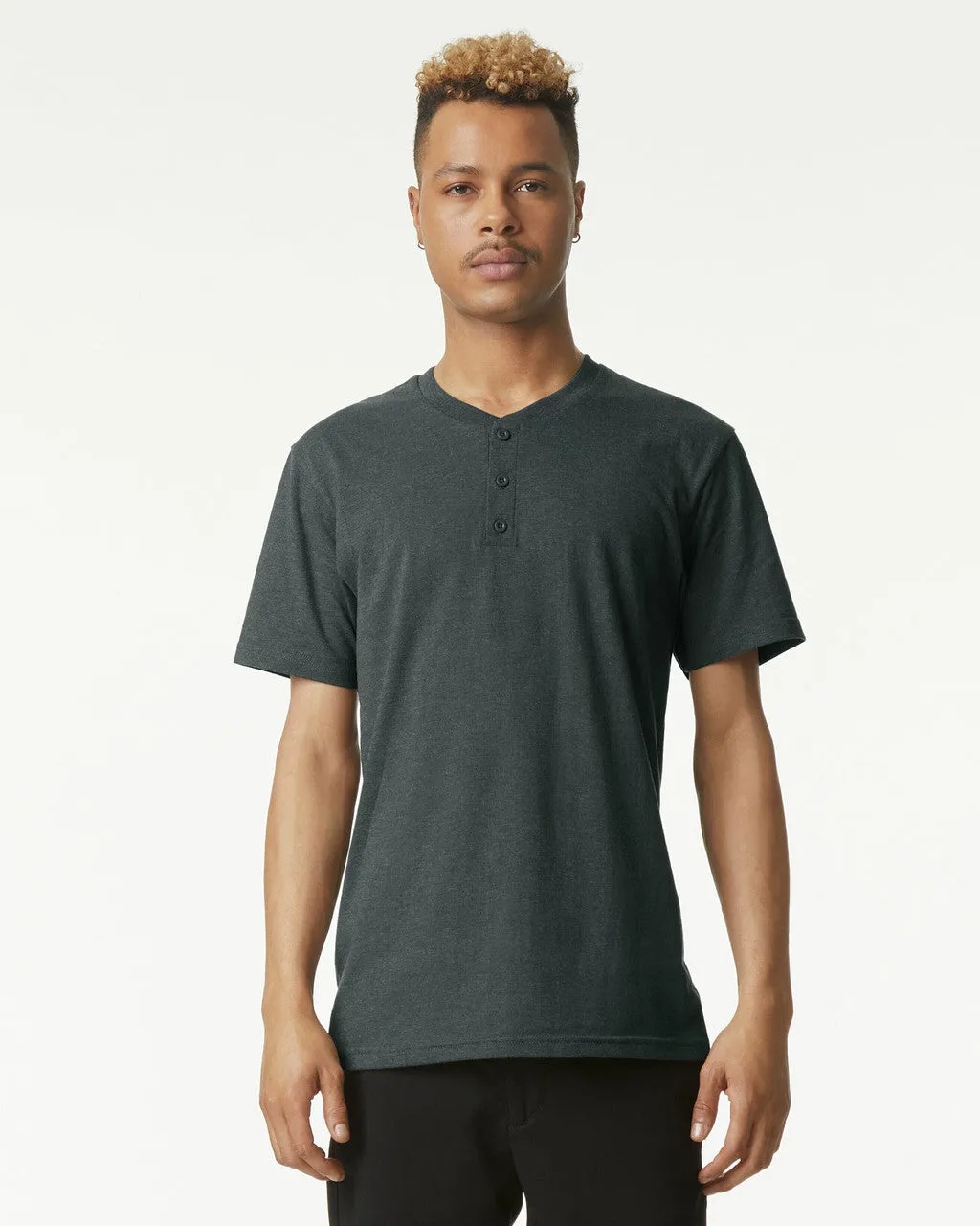 American Apparel Adult CVC Henley T-shirt (2004CVC)