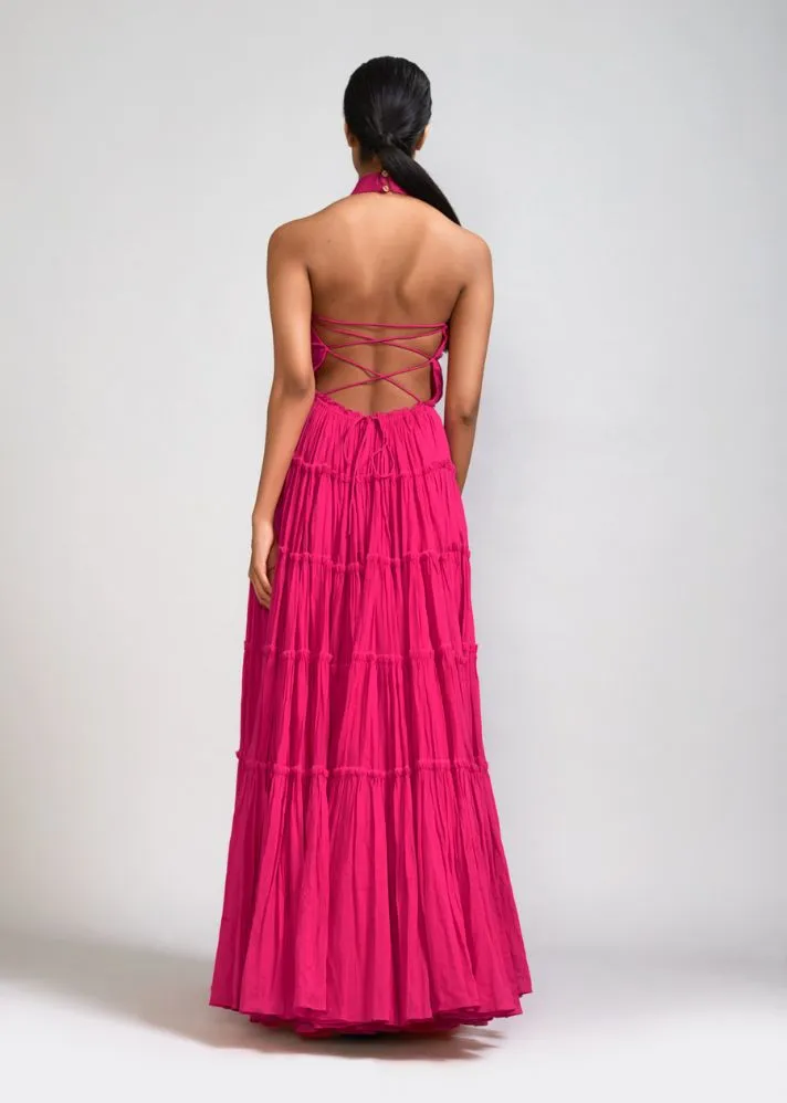 Backless Tiered Gown