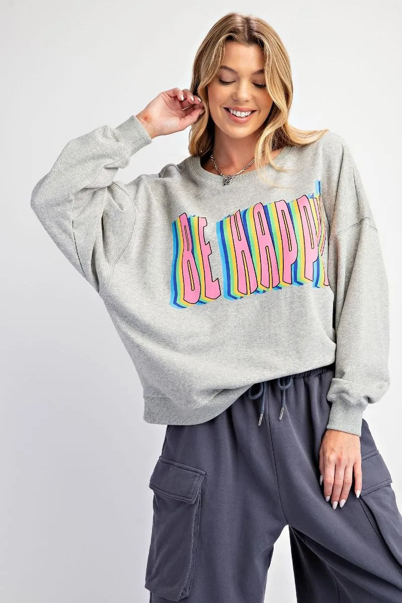 Be Happy Knit Sweatshirt