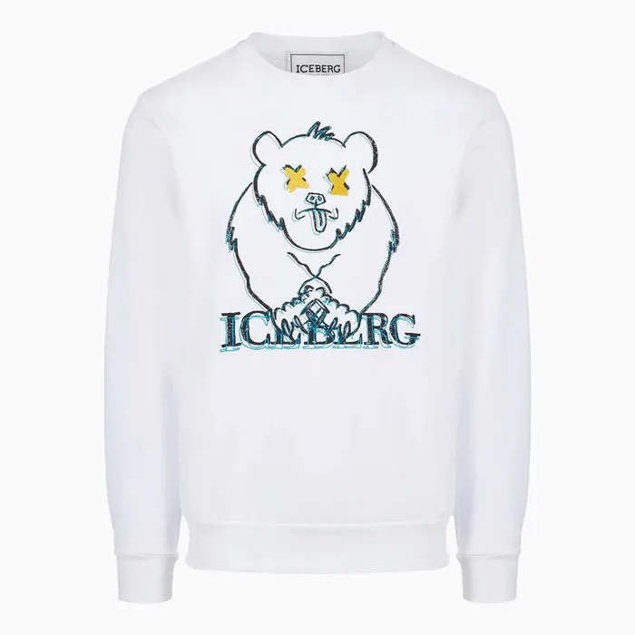 Bear Logo Sweatshirt (White) - I24E01563411101