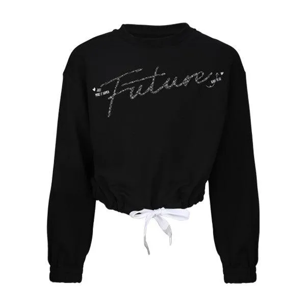 BLACK CROPPED PULLOVER FOR GIRLS