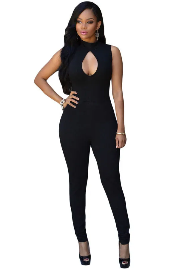 Black High Neck Bust Onesie Unitard