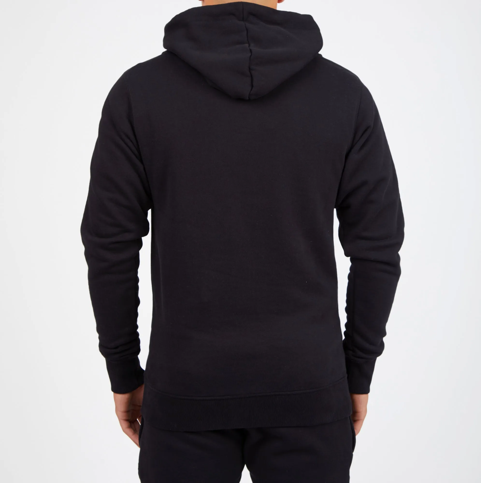 BLACK PULLOVER HOODIE- BLACK TAPE