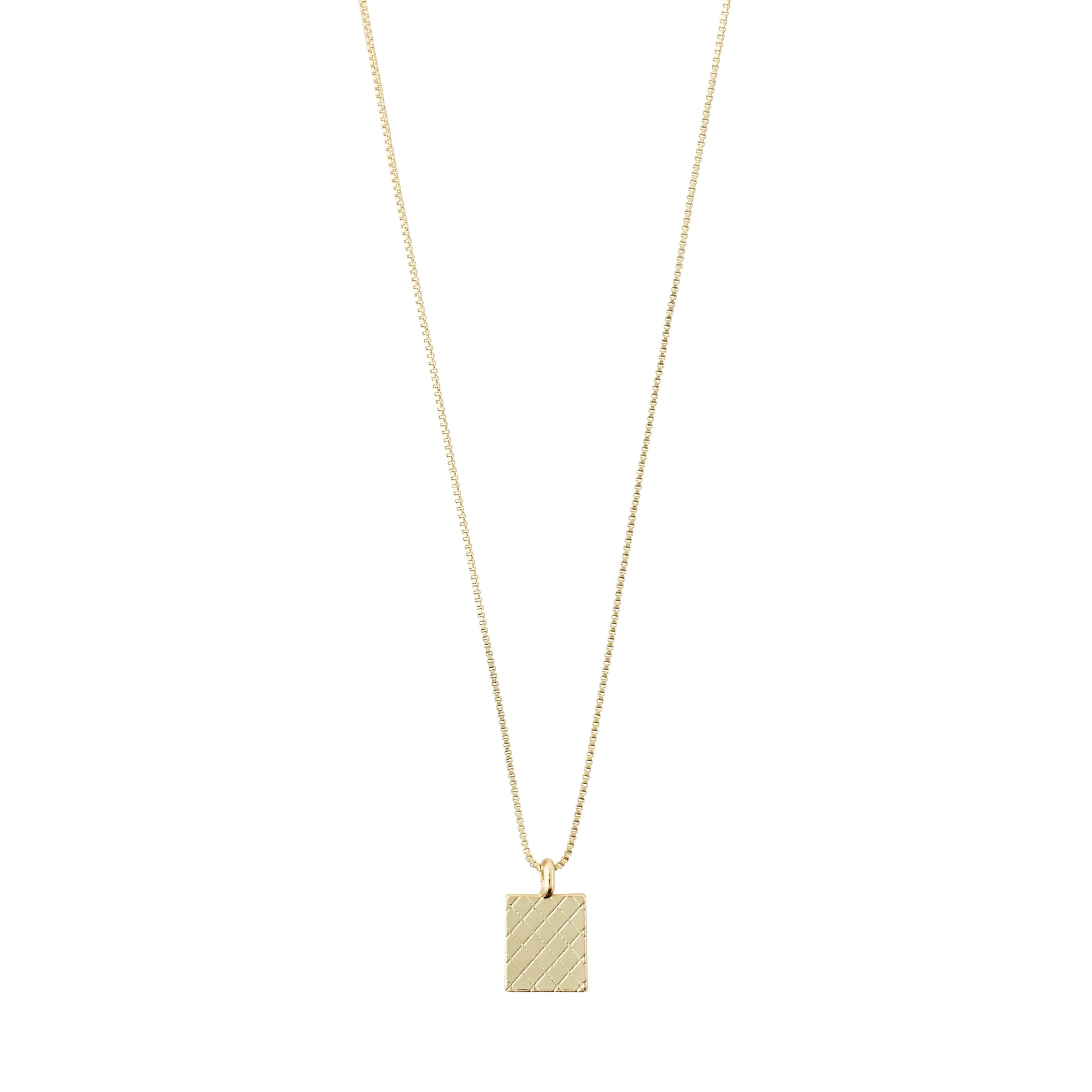 BLOSSOM recycled square coin necklace gold-plated