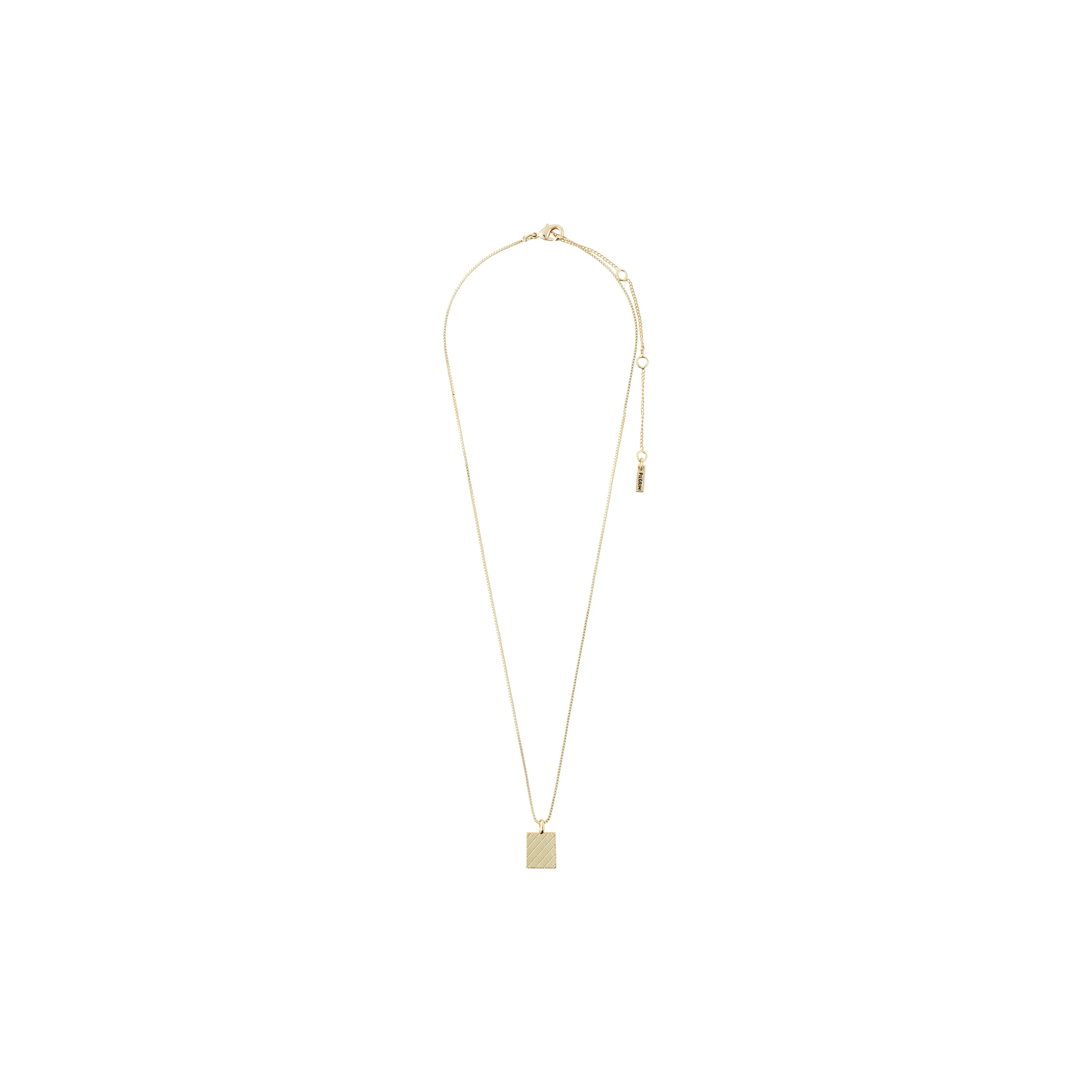 BLOSSOM recycled square coin necklace gold-plated