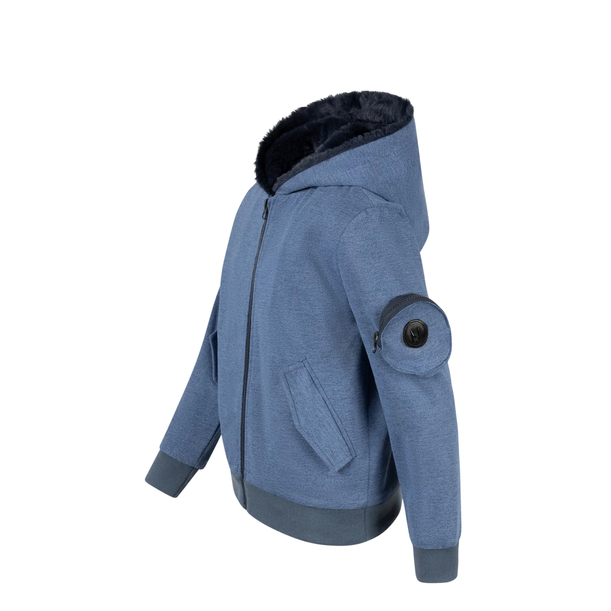 Blue Fur Lined Kids Sweater