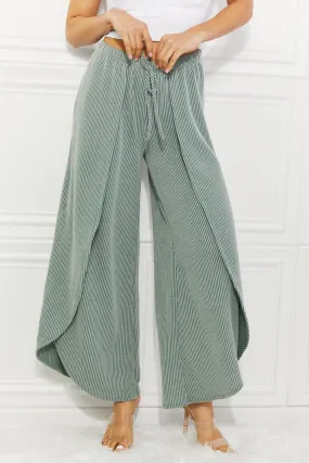 Blumin Apparel Confidently Chic Full Size Split Wide Leg Pants in Sage