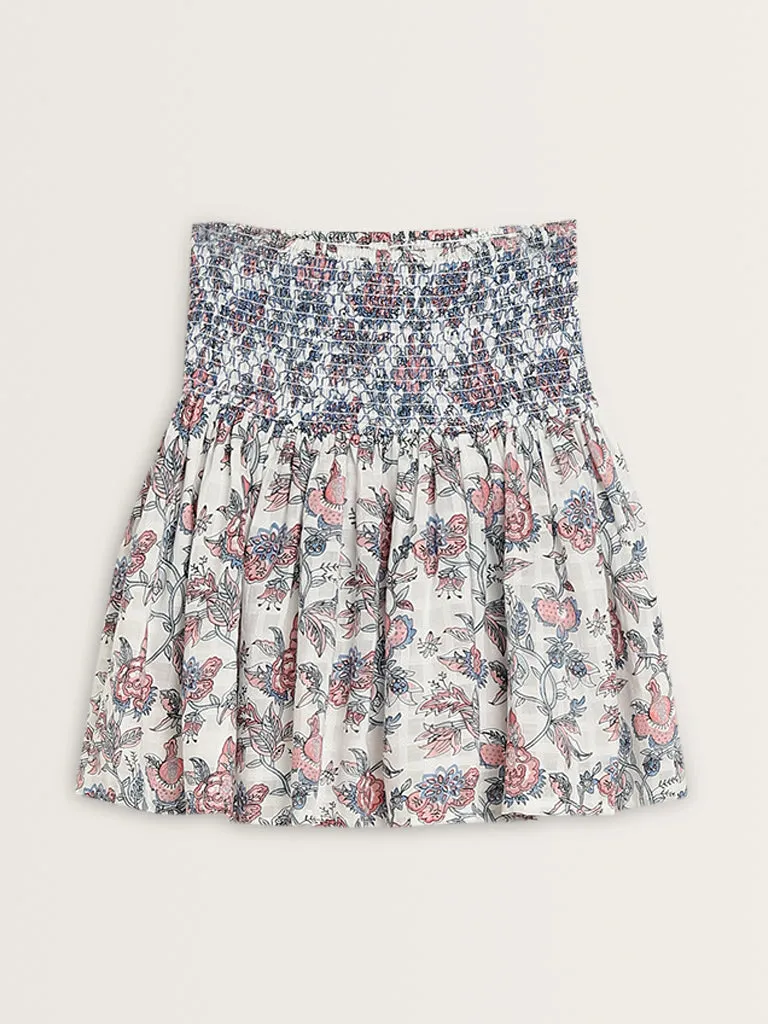 Bombay Paisley Multicolour Floral High-Rise Cotton Skirt