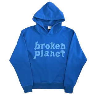 Broken Planet Market Monochrome Hoodie Cobalt Blue