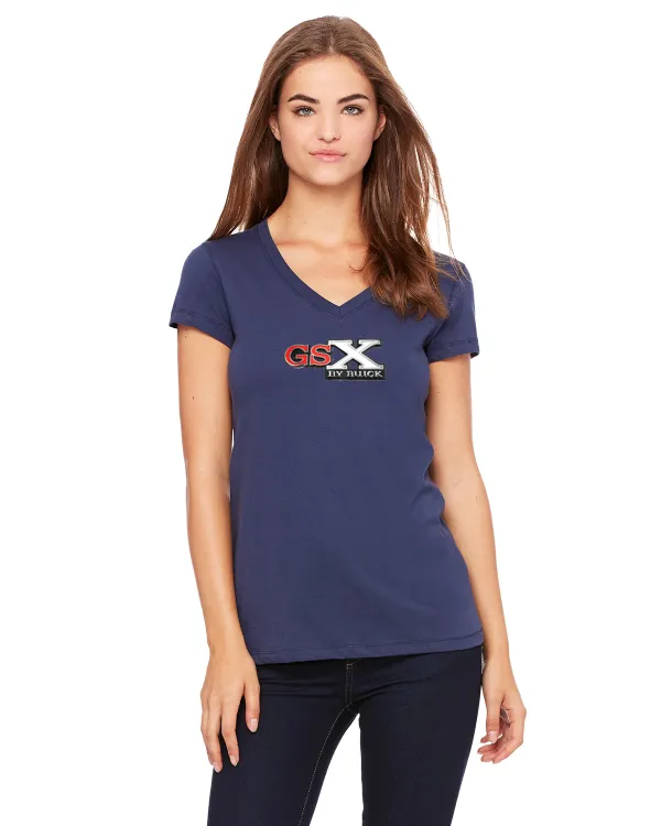 Buick GSX Ladies Short sleeve V-neck Gildan T-shirt