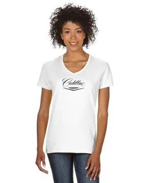 Cadillac 50's Ladies Short sleeve V-neck Gildan T-shirt