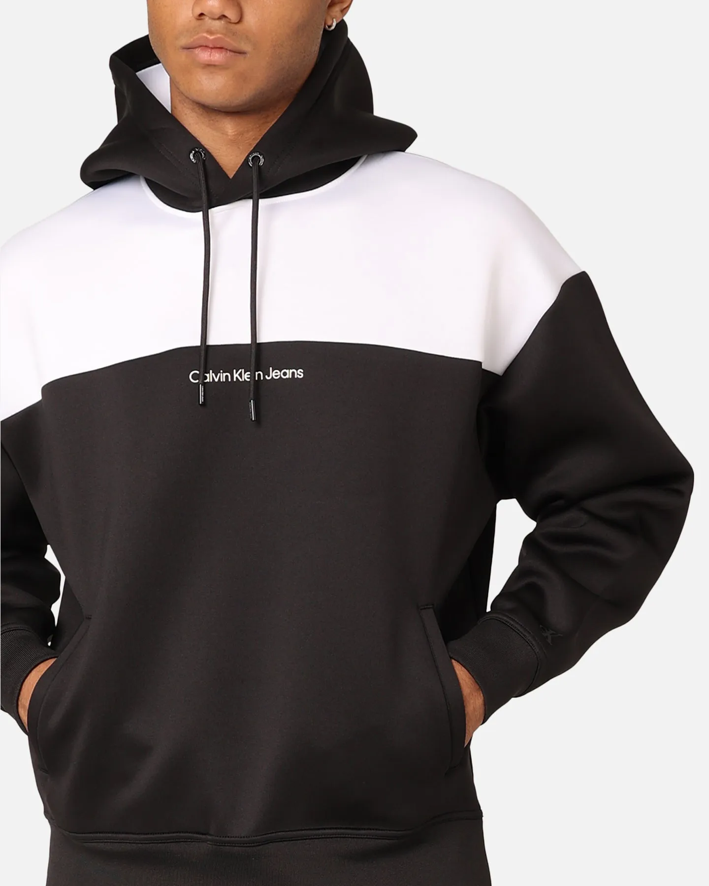 Calvin Klein Blocking Spacer Hoodie Black/Bright White