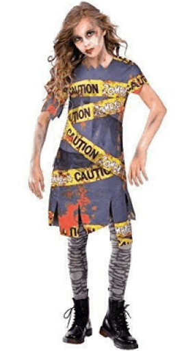 Caution Zombie Costume Set - Medium (8-10)