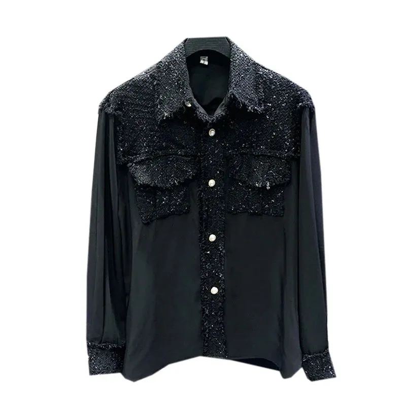 Charcoal Midnight Glimmer Button-Up Shirt