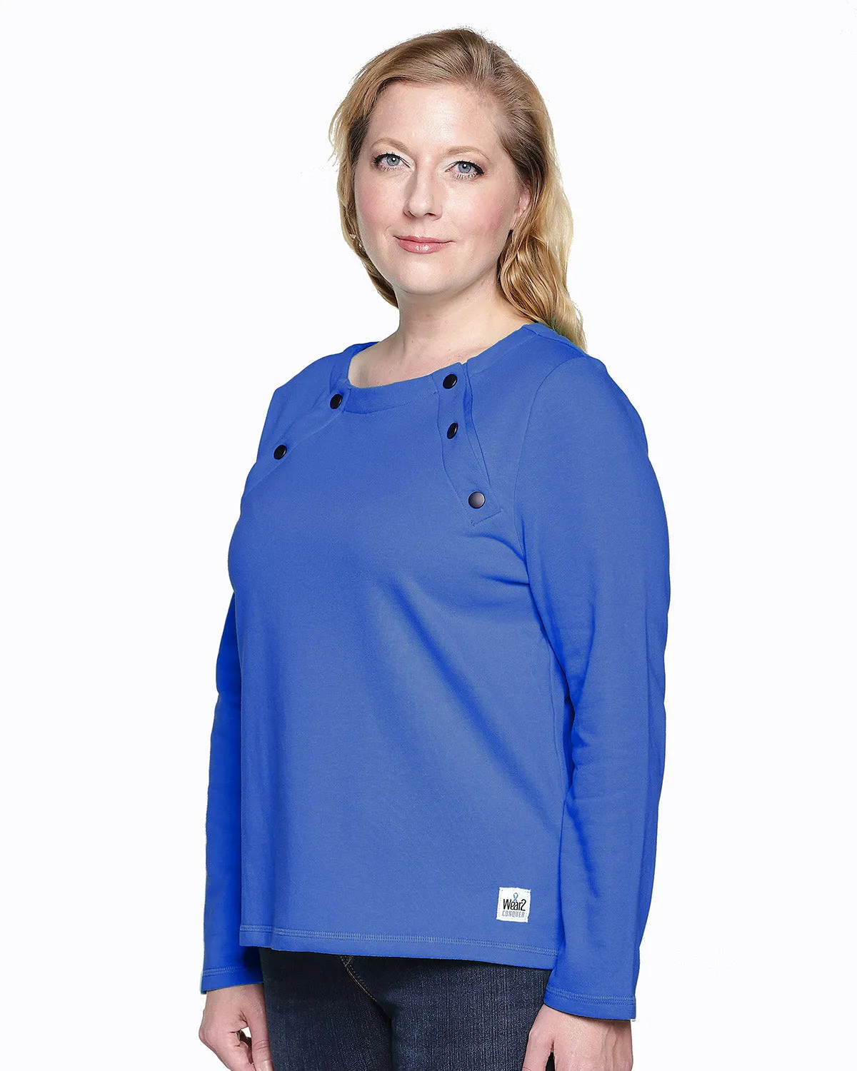 Chemotherapy Shirt for Women Chest Port Access Perfect Chemotherapy Patient Gift Royal Blue