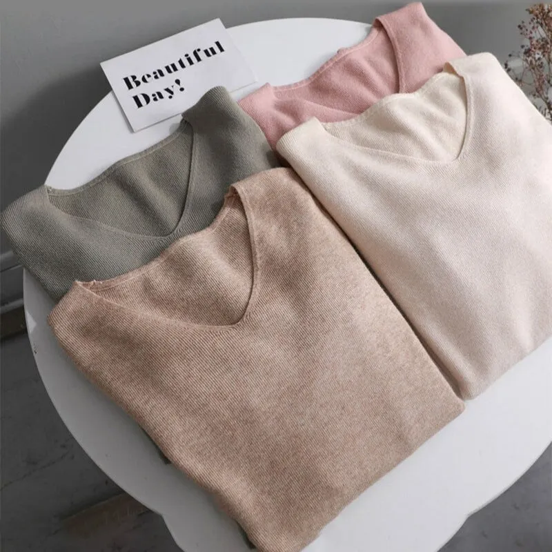 Chic and Casual Winter's Basic Long Sleeve Pullover Sweaters