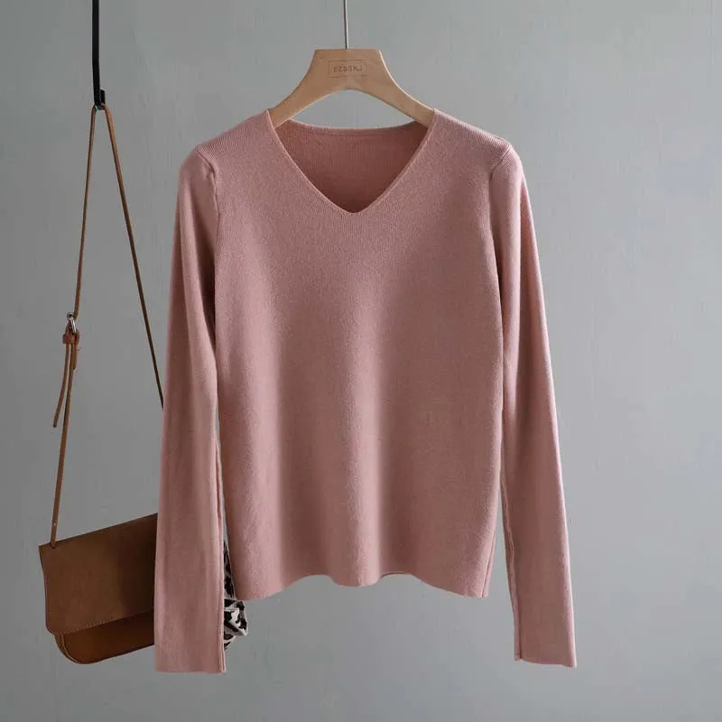 Chic and Casual Winter's Basic Long Sleeve Pullover Sweaters