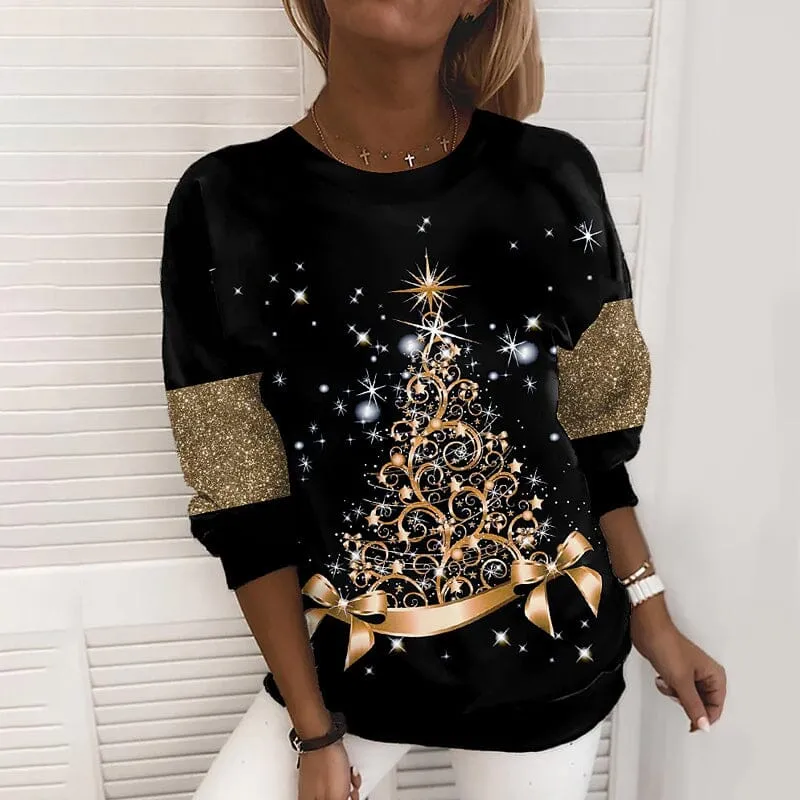 Christmas Tree Print Pullover