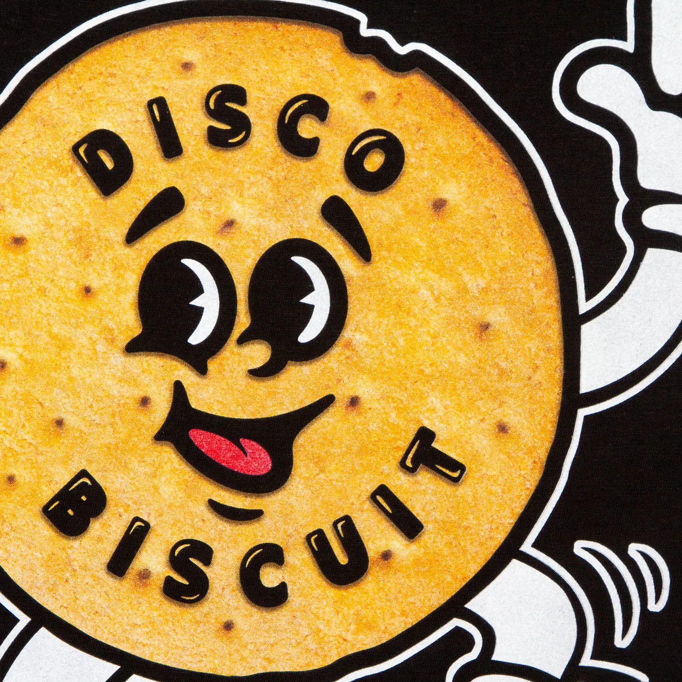 Colour Disco Biscuit Front Print - Tshirt - Black