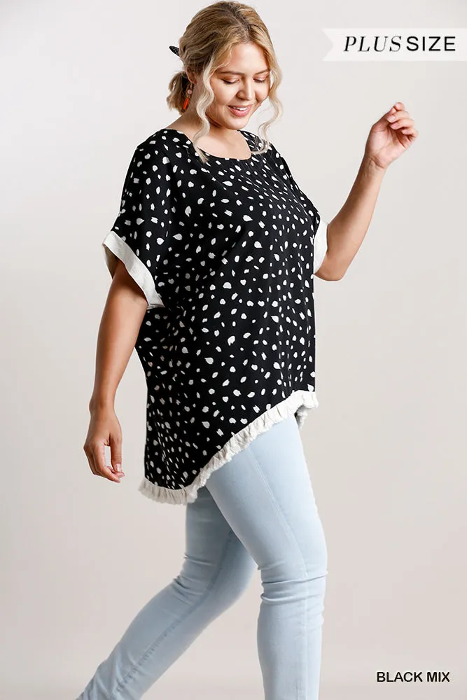 Dalmatian Frayed Hem Top