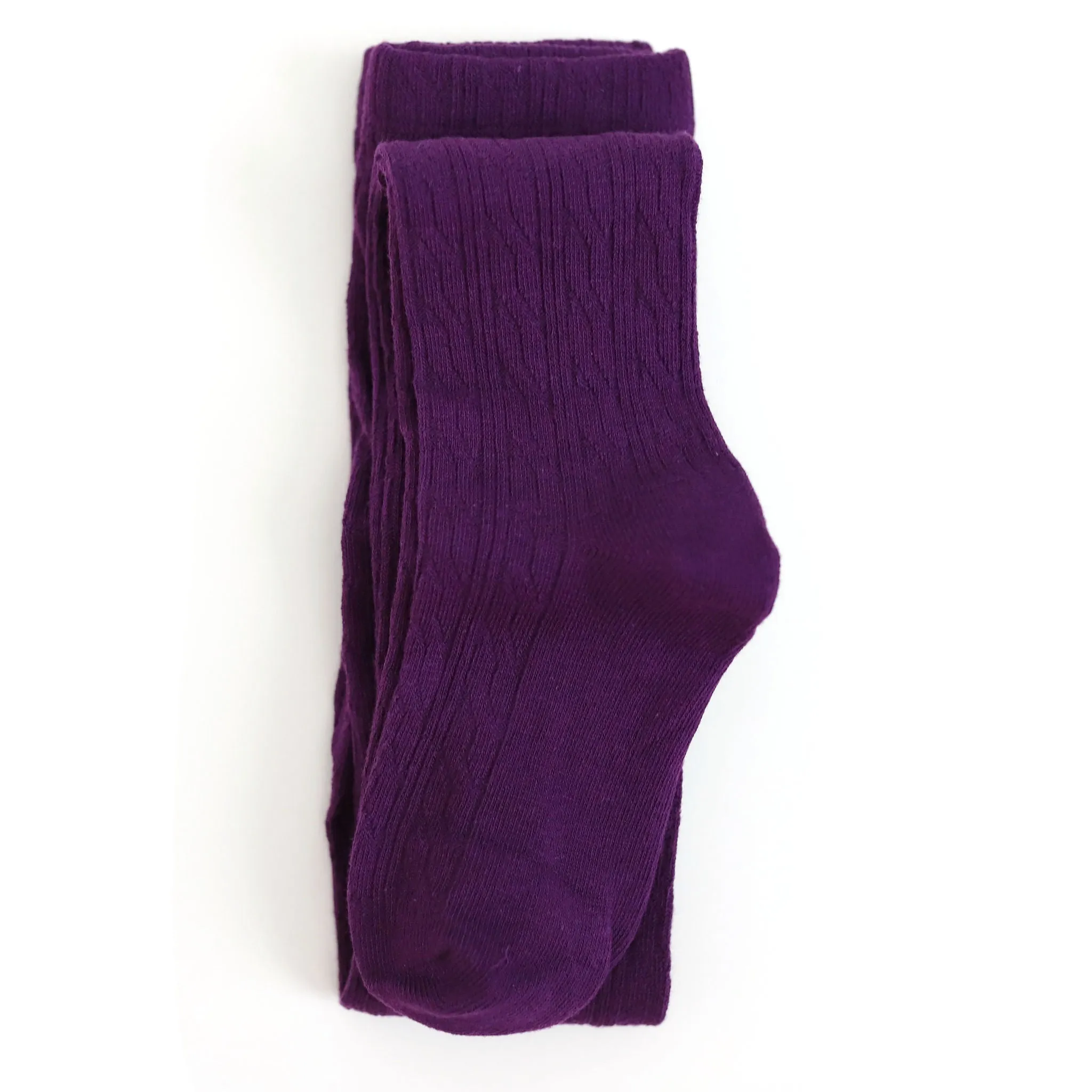 Dark Purple Cable Knit Tights