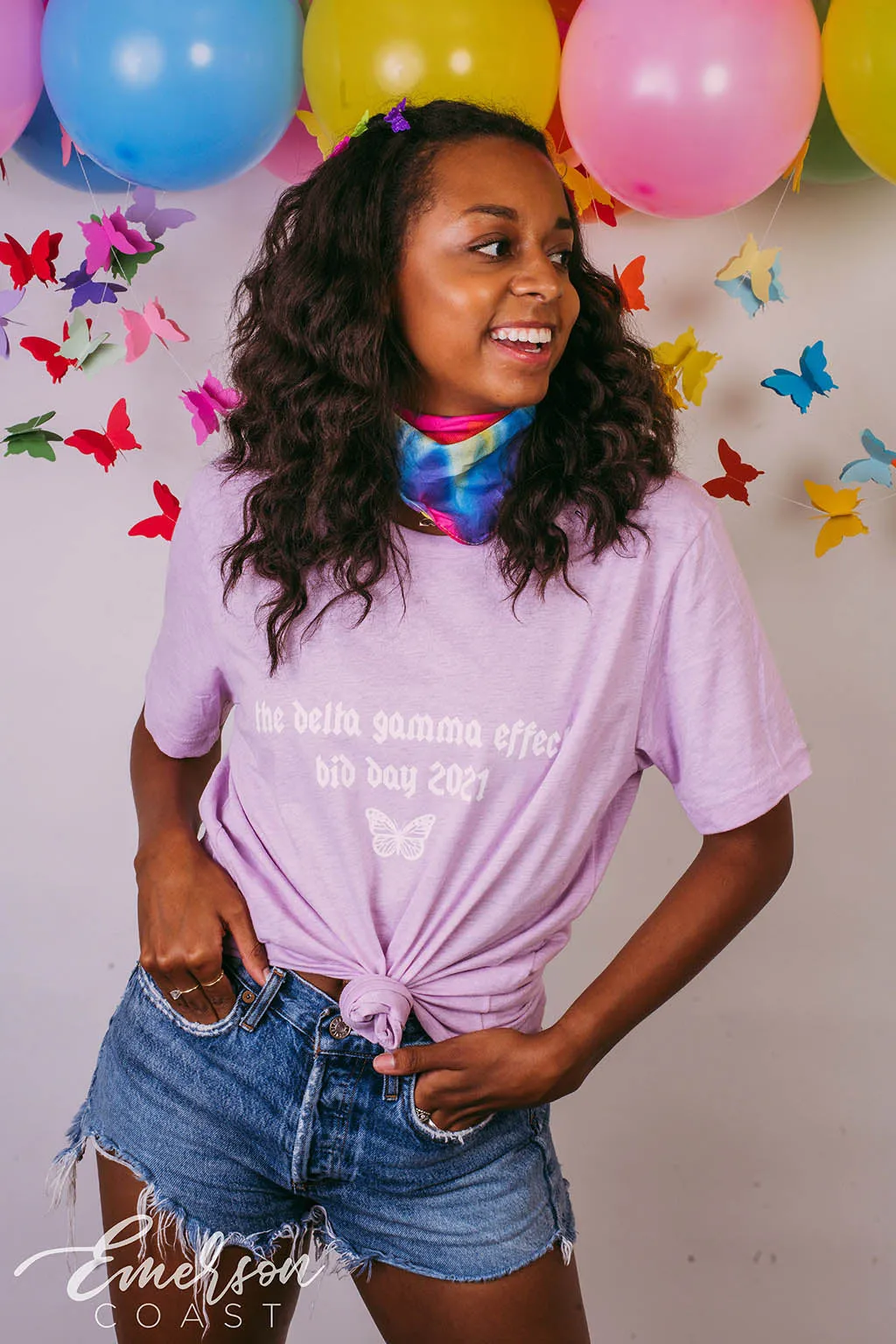 Delta Gamma Butterfly Effect Bid Day Lilac Tee