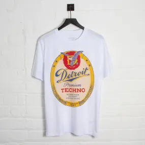 Detroit Premium Techno Front Print - Tshirt - White