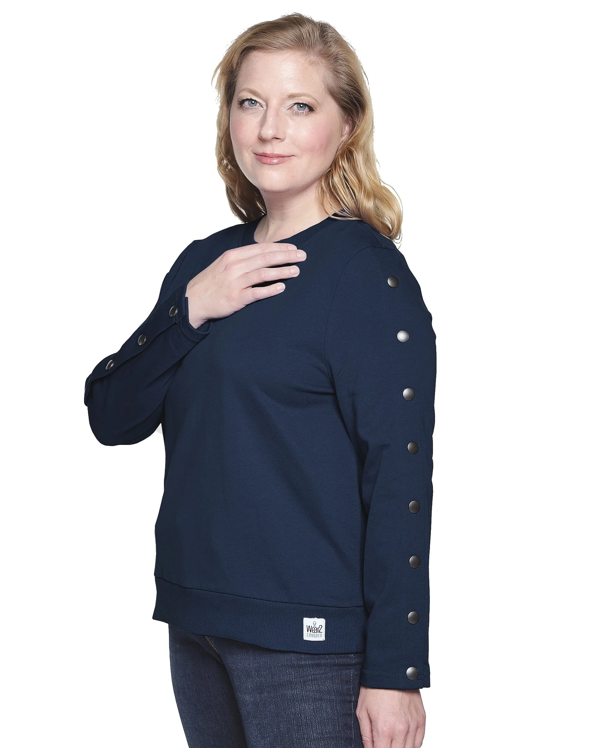 Dialysis Shirts for Women Arm Port Access Chemotherapy Infusions Makes Best Dialysis Patient Gift Navy