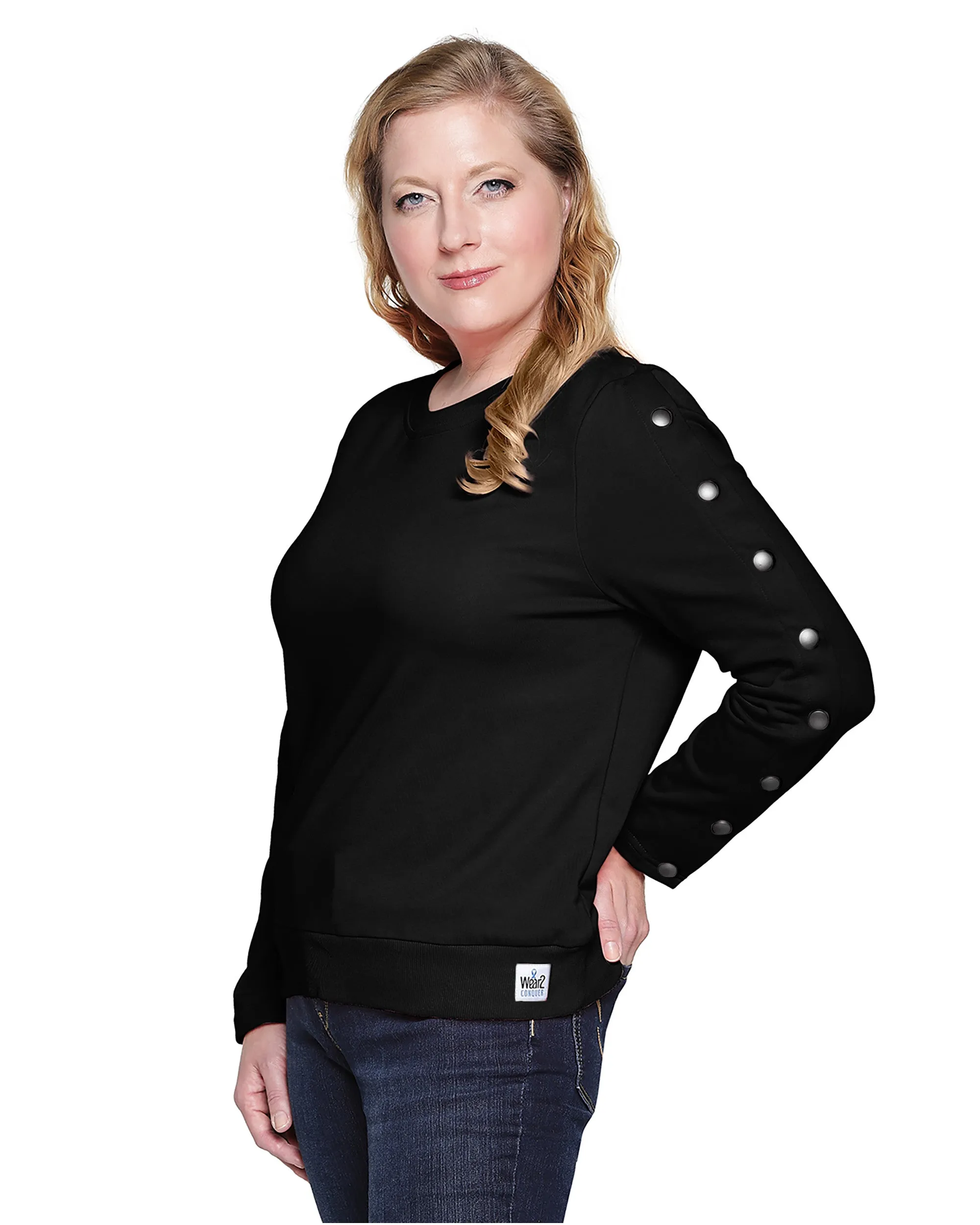 Dialysis Shirts for Women with Easy Arm Port Access Makes Best Dialysis or Cancer Patient Gift  Black