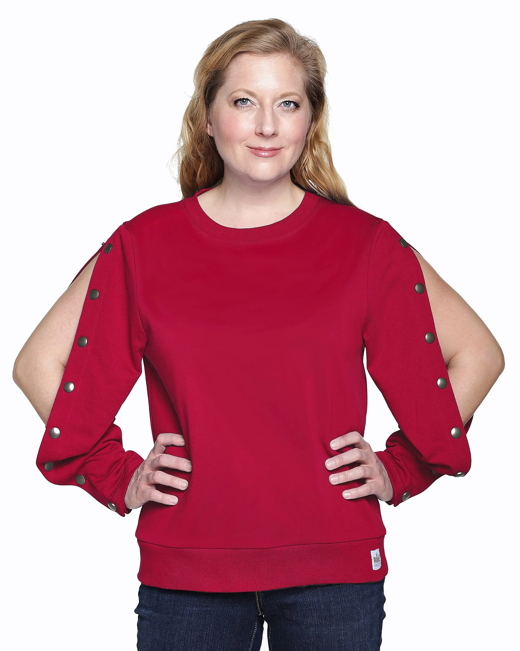 Dialysis Shirts for Women with Easy Arm Port Access Makes Best Dialysis Patient Gift Ruby Red