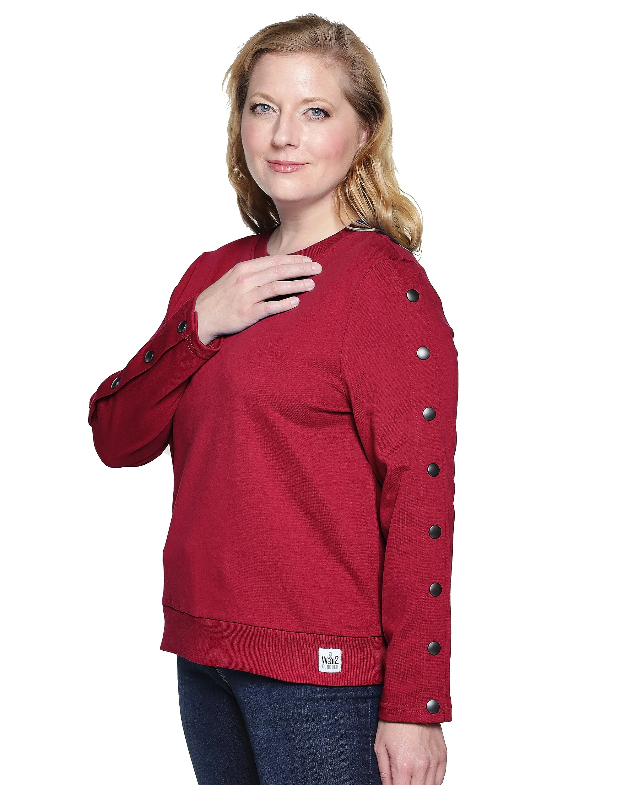 Dialysis Shirts for Women with Easy Arm Port Access Makes Best Dialysis Patient Gift Ruby Red